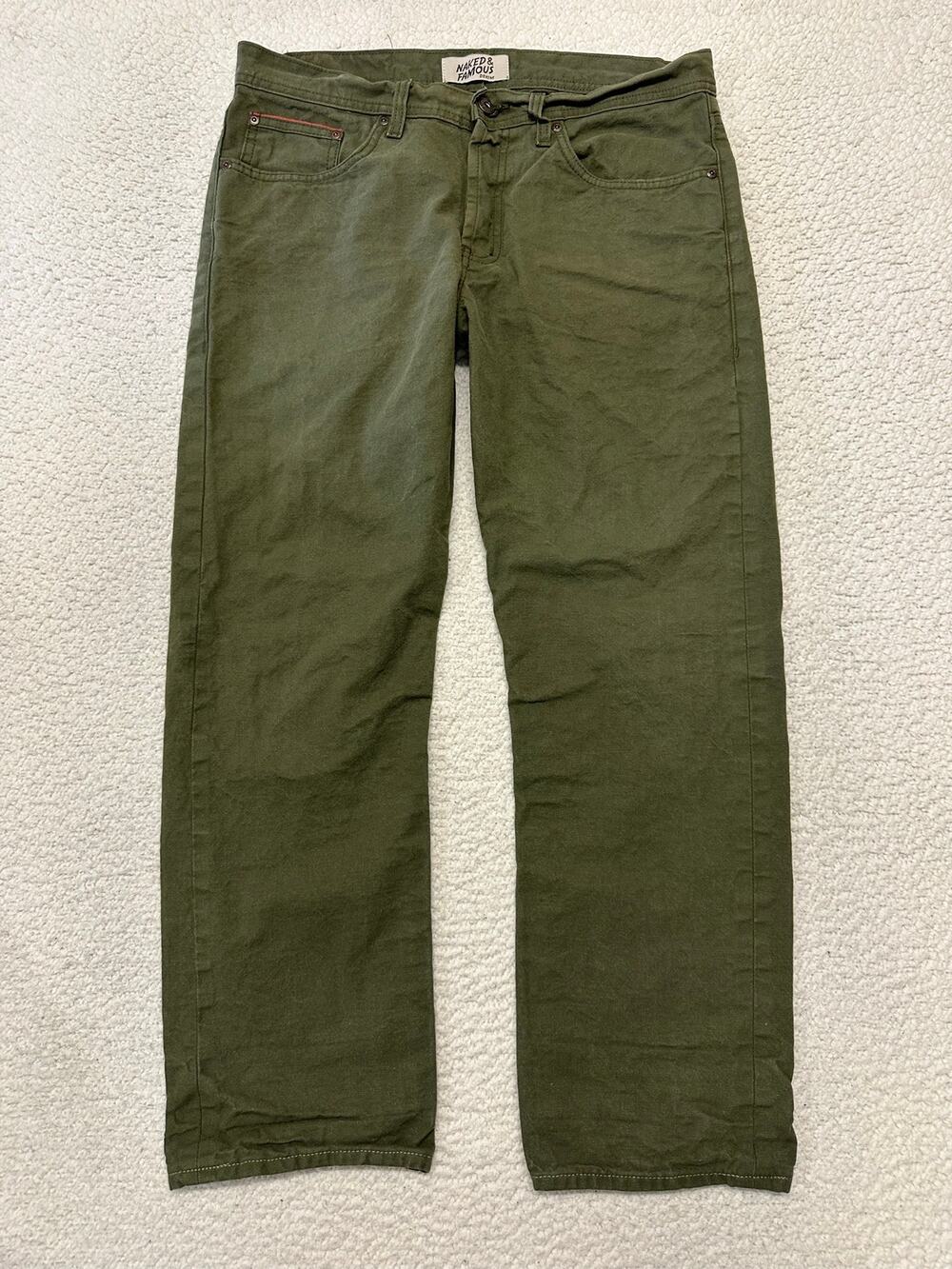 Naked and Famous Mens Weird Guys Straight Leg Jeans Size 34
